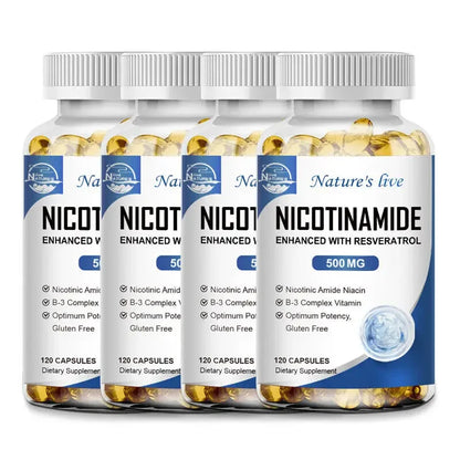 NATURE'S LIVE Nicotinamide Resveratrol 500MG, Anti-aging NAD Supplement 120/240/480 Capsules
