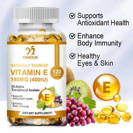 Vitamin E Immune System & Skin Nutrition Supplement for Antioxidant Support Vitamine Extract Capsules Anti-Wrinkle Whiten in Pakistan