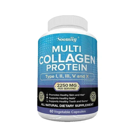 Super Collagen Peptides, Multi-Collagen Protein, Gluten Free, Non-GMO, Grass Fed, Good for Hair Skin Nails Teeth Gums Joints