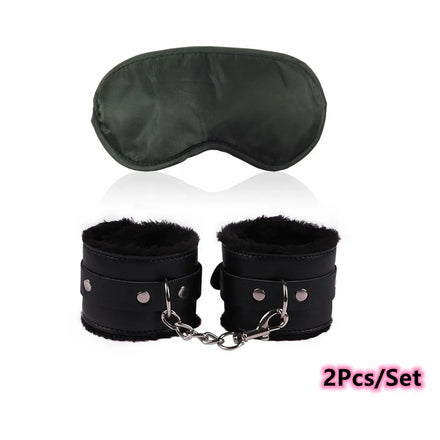 Exotic Sexy Accessories Kit of Sex Eye Mask Bdsm Bondage Games Toys with Handcuffs for Couples Adults Sex Blindfold Flirting