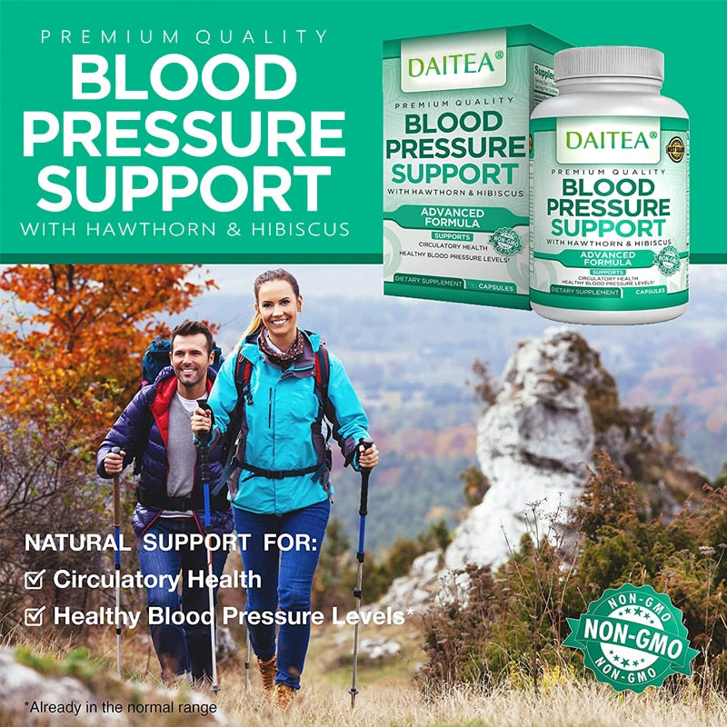 Premium Blood Pressure Support Vitamin Supplement - Supports Cardiovascular, Circulatory Health, Heart & Blood Sugar Health