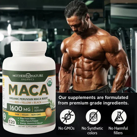 Organic Maca Root - Helps with Mental Clarity, Focus and A Sense of Calm, Improves Energy, Stamina and Mood, and Boosts Energy