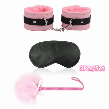 Exotic Sexy Accessories Kit of Sex Eye Mask Bdsm Bondage Games Toys with Handcuffs for Couples Adults Sex Blindfold Flirting