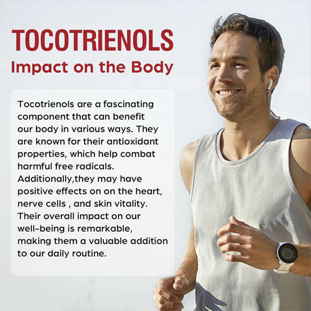 Full spectrum tocotrienol complex supplement, Vitamin E-tocotrienol 800mg, antioxidant, high absorption rate -60 capsules