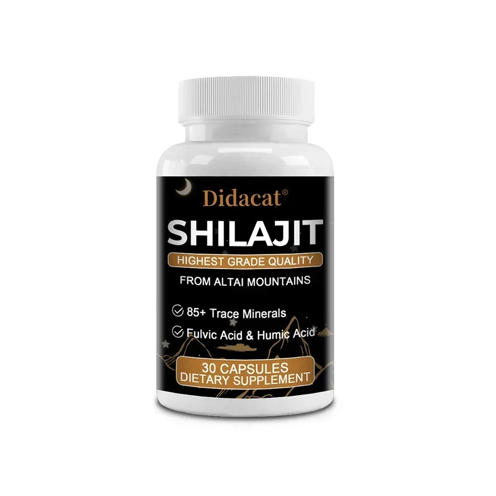 Shilajit Pure Himalayan Organic Shilajit Resin with 85+ Trace Minerals and Fulvic Acid, Humic Acid for Men and Women, Non-GMO