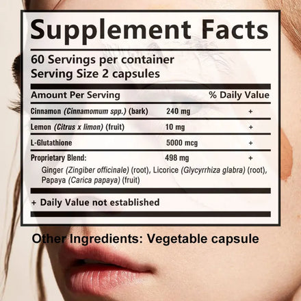 Skin Whitening Supplement - Glutathione Capsules - Detox, Immunity, Anti-Aging Antioxidants - Women's Skin Health, Non-GMO
