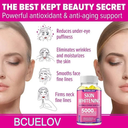 Skin Whitening Supplement - Glutathione Capsules - Detox, Immunity, Anti-Aging Antioxidants - Women's Skin Health, Non-GMO