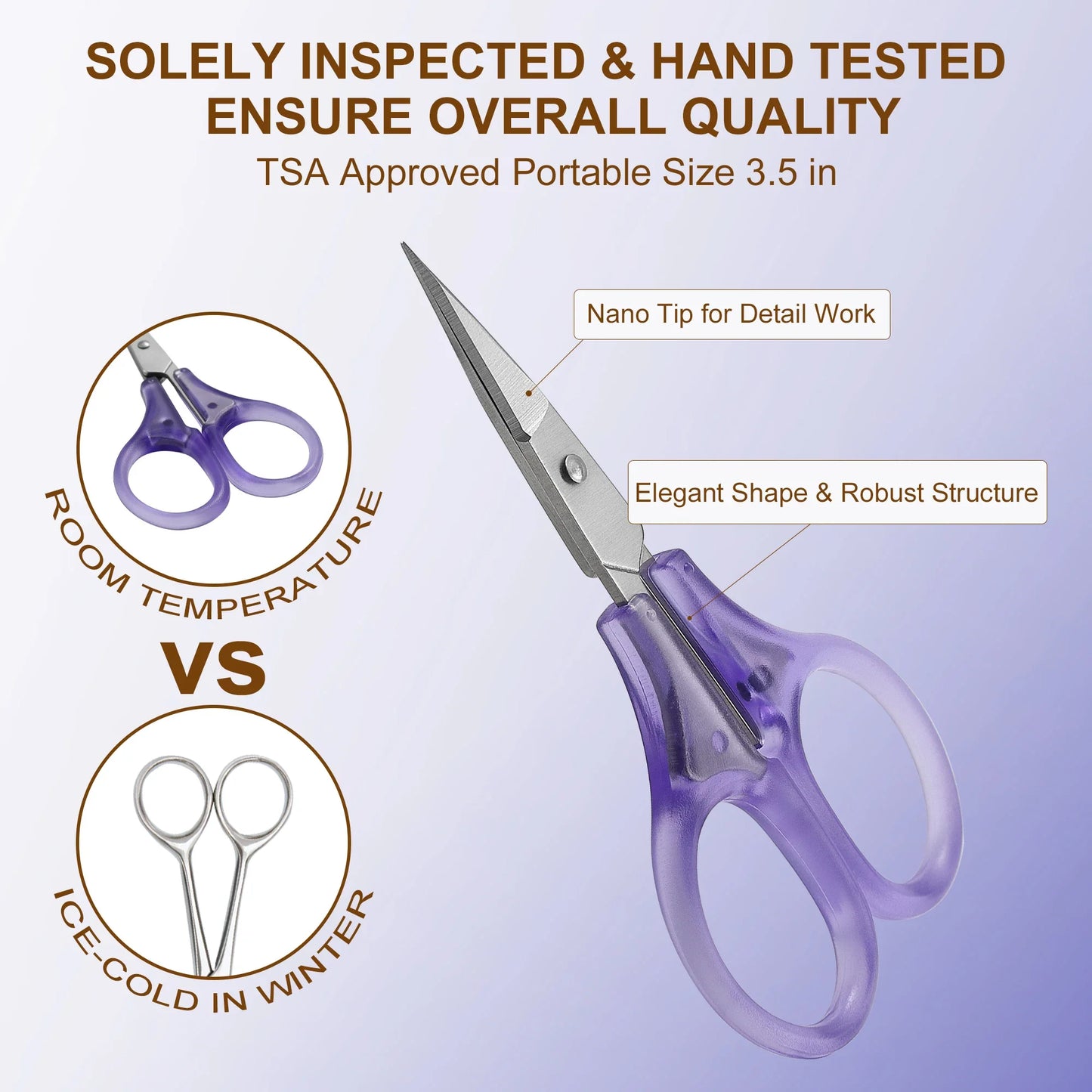 Small Craft Scissors, 3" Tiny Travel Scissors with Cap, Sharp Scissors Straight Fine Tips Mini Sewing Scissor for