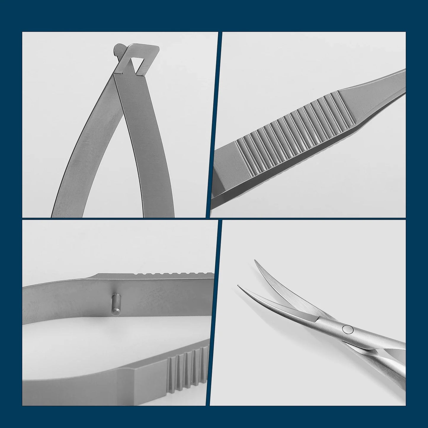 Straight Cuticle Scissor Spring Action Scissor Thread Stainless Steel Cutting Scissor Eyebrow Trimming Microscissor 12cm