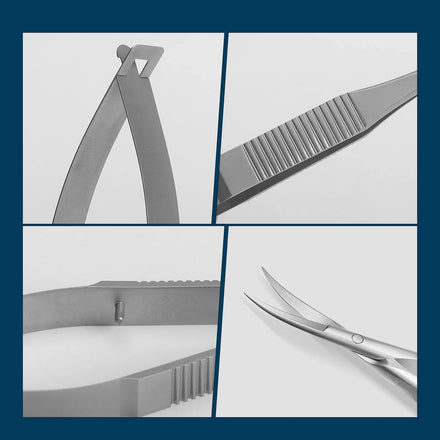 Straight Cuticle Scissor Spring Action Scissor Thread Stainless Steel Cutting Scissor Eyebrow Trimming Microscissor 12cm