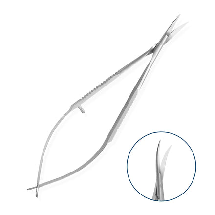 Straight Cuticle Scissor Spring Action Scissor Thread Stainless Steel Cutting Scissor Eyebrow Trimming Microscissor 12cm