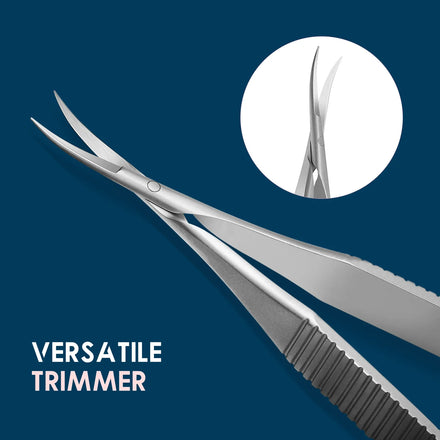 Straight Cuticle Scissor Spring Action Scissor Thread Stainless Steel Cutting Scissor Eyebrow Trimming Microscissor 12cm