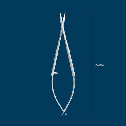 Straight Cuticle Scissor Spring Action Scissor Thread Stainless Steel Cutting Scissor Eyebrow Trimming Microscissor 12cm