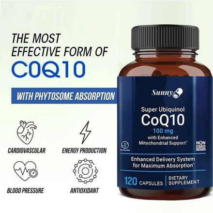 Super Absorbable Coenzyme Q10 Supplement 100mg - for Efficient Energy Production and Circulatory Health