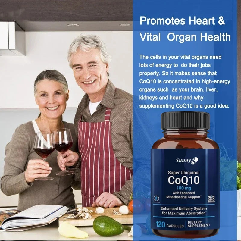 Super Absorbable Coenzyme Q10 Supplement 100mg - for Efficient Energy Production and Circulatory Health