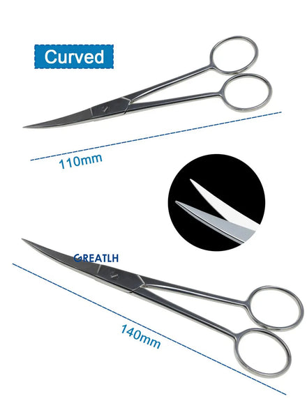 Surgical Scissors Stainless Steel Double Tipped Scissors Dissecting Scissors Straight Curved Head Surgical Tool