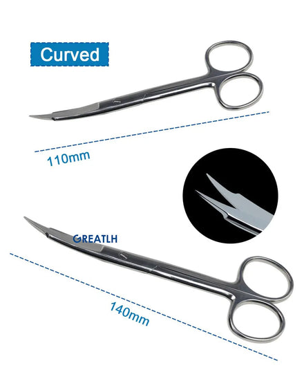 Surgical Scissors Stainless Steel Double Tipped Scissors Dissecting Scissors Straight Curved Head Surgical Tool