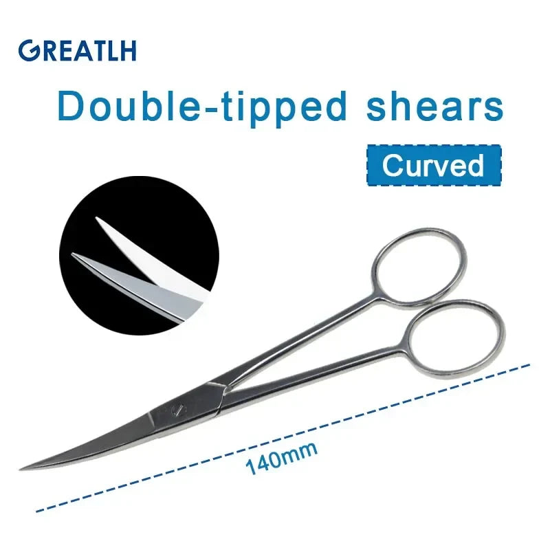 Surgical Scissors Stainless Steel Double Tipped Scissors Dissecting Scissors Straight Curved Head Surgical Tool
