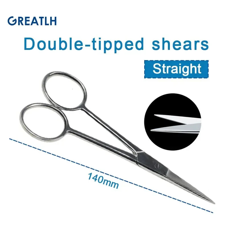 Surgical Scissors Stainless Steel Double Tipped Scissors Dissecting Scissors Straight Curved Head Surgical Tool