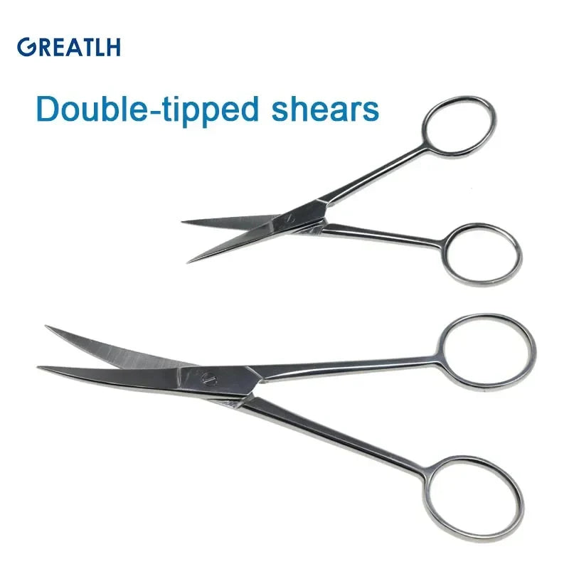 Surgical Scissors Stainless Steel Double Tipped Scissors Dissecting Scissors Straight Curved Head Surgical Tool