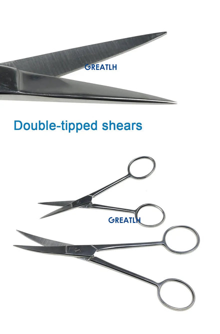 Surgical Scissors Stainless Steel Double Tipped Scissors Dissecting Scissors Straight Curved Head Surgical Tool