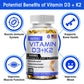 TAOTERS Vitamin D3+K2 Supplement to Support Joint, Bone and Immune Health Non-GMO formula easy-to-swallow vitamin D & K complex