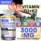 TAOTERS Vitamin D3+K2 Supplement to Support Joint, Bone and Immune Health Non-GMO formula easy-to-swallow vitamin D & K complex
