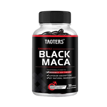 Taoters Black Maca Root Extract - for exercise endurance, energy supplement - building muscle, non-GMO