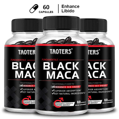 Taoters Black Maca Root Extract - for exercise endurance, energy supplement - building muscle, non-GMO