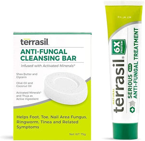 Terrasil Antifungal Cream + Antifungal Soap 2-Product Kit, Clinically-Proven Clotrimazole, Effective Treatment & Relief: Jock Itch, Athletes Foot, Fungal Yeast Infection, Ringworm (14g tube + 75g bar) in Pakistan