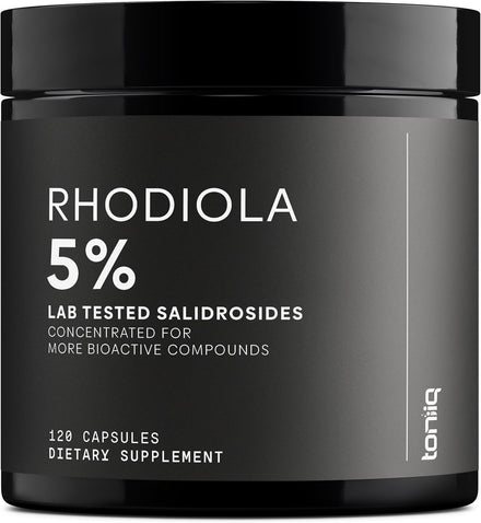 Toniiq Triple-Strength 600mg Rhodiola Rosea - 120 Capsules - 5% Salidroside Concentrated Extract - Highly Purified and Bioavailable in Pakistan