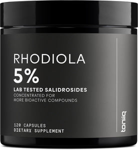 Toniiq Triple-Strength 600mg Rhodiola Rosea - 120 Capsules - 5% Salidroside Concentrated Extract - Highly Purified and Bioavailable in Pakistan