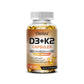 Vegan 2-in-1 Vitamin D3 5000 IU+K2 200mcg MK-7 Capsules Organic Coconut Oil Natural Ingredient Calcium Regulation Immunity