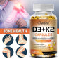 Vegan 2-in-1 Vitamin D3 5000 IU+K2 200mcg MK-7 Capsules Organic Coconut Oil Natural Ingredient Calcium Regulation Immunity