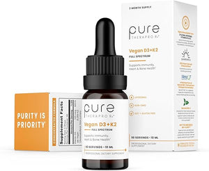 Vegan Vitamin D3 + K2 Liposomal Supplement | 90 Servings | Maximum Absorption Liquid Vitamins D3 5000 IU and K2-10 for Men and Women - 10 mL in Pakistan