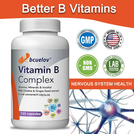 Vitamin B Complex Capsules - Helps with Healthy Energy Metabolism, Boosts Immunity, and Supports A Healthy Nervous System