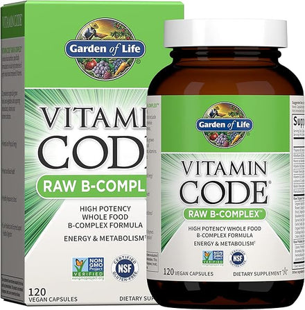 Vitamin B Complex - Vitamin Code Raw B Complex - 120 Vegan Capsules, High Potency B Complex Vitamins for Energy & Metabolism with B6, Folate & B12 as Methylcobalamin plus Probiotics in Pakistan
