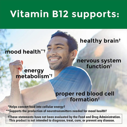 Vitamin B12 6000MG, Methylcobalamin Supplement for Mind, Energy, Brain, Mood, Heart Support, 30/60/120 Capsules