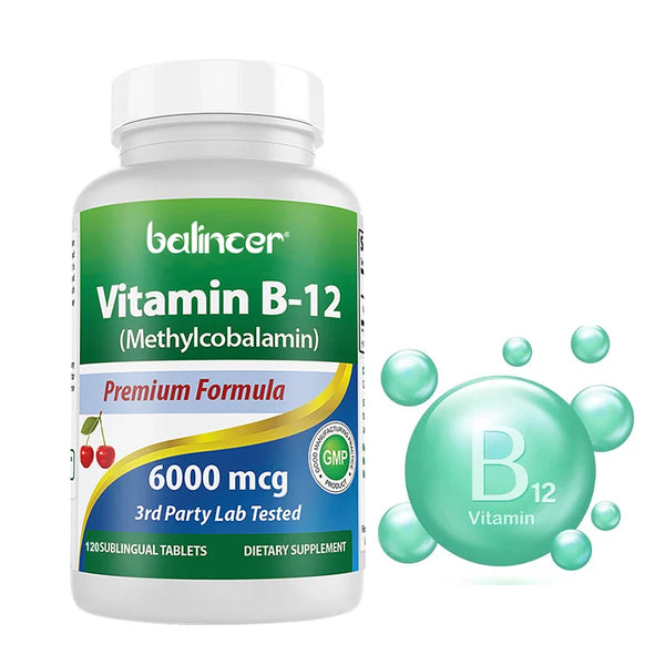 Vitamin B12 6000MG, Methylcobalamin Supplement for Mind, Energy, Brain, Mood, Heart Support, 30/60/120 Capsules in Pakistan