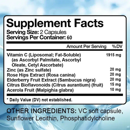 Vitamin C 2000 Mg Capsules, Nutritional Supplements - Immunity, Collagen Boosters and Antioxidants, Skin Health, Vitamin C