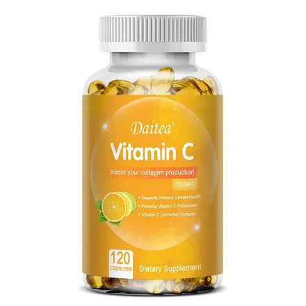 Vitamin C 2000 Mg Capsules, Nutritional Supplements - Immunity, Collagen Boosters and Antioxidants, Skin Health, Vitamin C