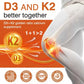 Vitamin D3 10000 IU with K2 200 Mcg, 120 Soft-Gels | 2 in 1 Immune Support, Healthy Muscle Function and Bone Health
