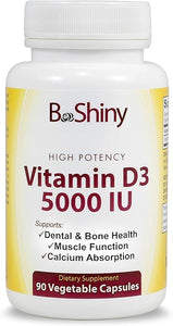 Vitamin D3 5000 IU High Potency 90 Vegetarian Capsules in Non-GMO for Enhanced Calcium Absorption, Dental and Bone Health, Muscle Function in Pakistan