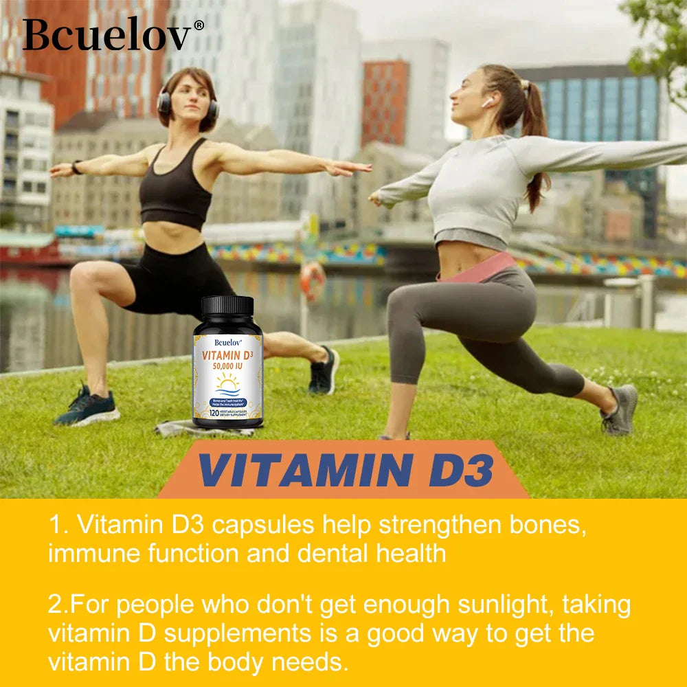 Vitamin D3 50000 IU - Bone Health & Immune Support - Non-GMO Gluten Free - Vitamin D3 Vitamin D Supplement for Men and Women