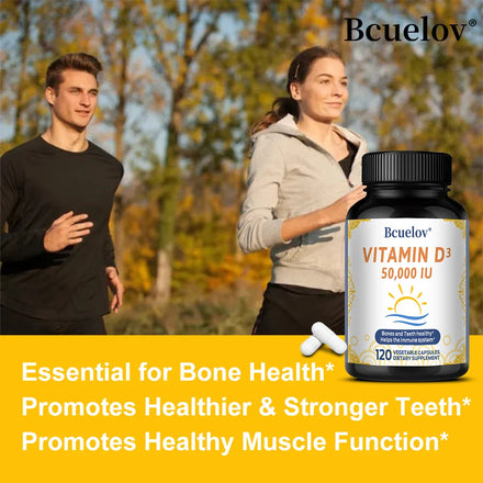 Vitamin D3 50000 IU - Bone Health & Immune Support - Non-GMO Gluten Free - Vitamin D3 Vitamin D Supplement for Men and Women