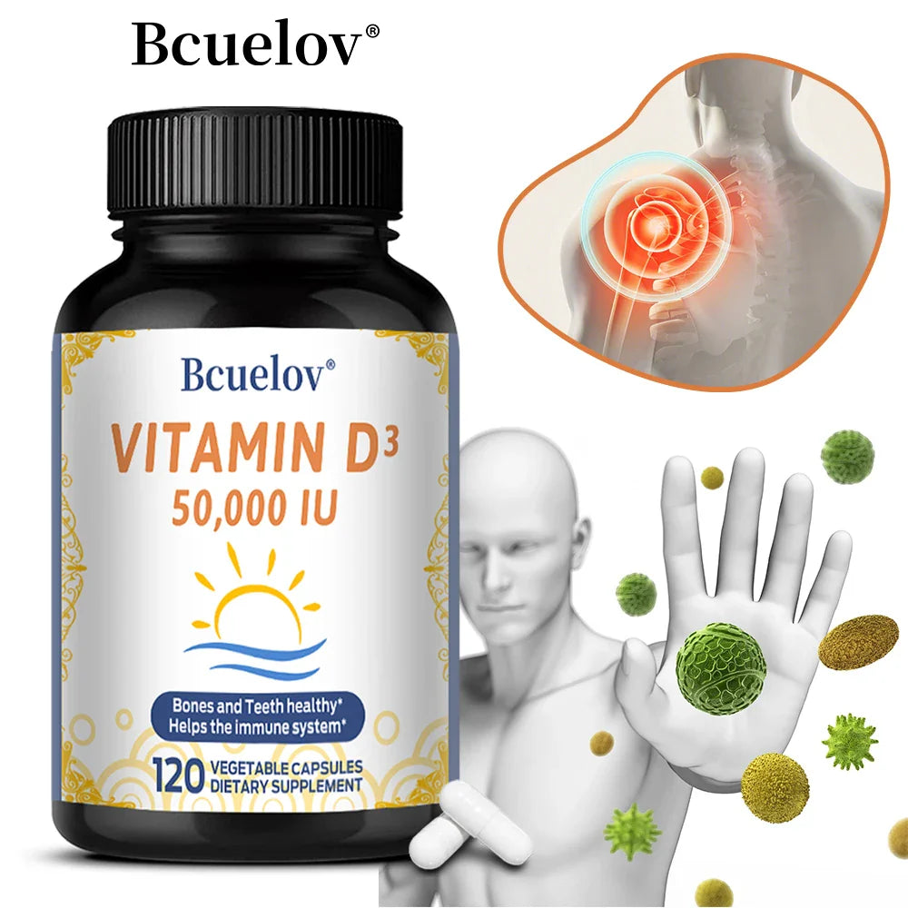 Vitamin D3 50000 IU - Bone Health & Immune Support - Non-GMO Gluten Free - Vitamin D3 Vitamin D Supplement for Men and Women