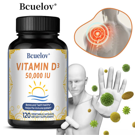 Vitamin D3 50000 IU - Bone Health & Immune Support - Non-GMO Gluten Free - Vitamin D3 Vitamin D Supplement for Men and Women