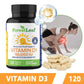Vitamin D3 50,000 IU Weekly Supplement - 120 Vegetable Capsules - Strong Bones and Teeth, Immunity, Muscle Health, Vitamin D
