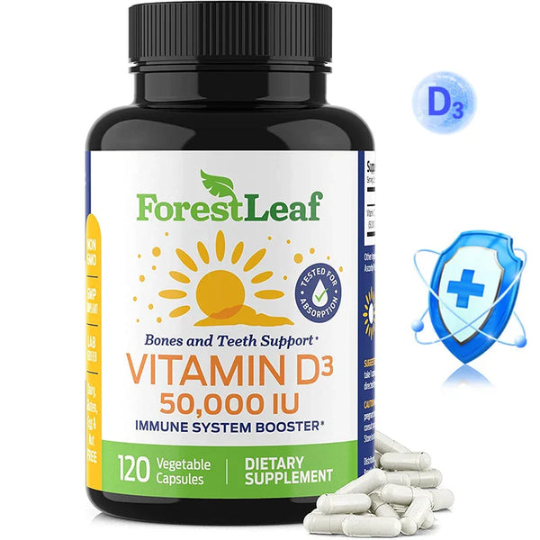 Vitamin D3 50,000 IU Weekly Supplement - 120 Vegetable Capsules - Strong Bones and Teeth, Immunity, Muscle Health, Vitamin D in Pakistan