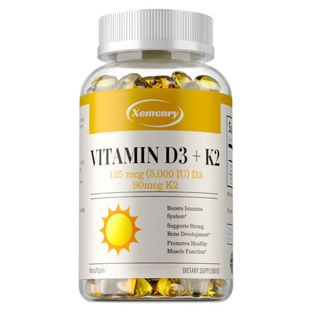 Vitamin D3 + K2 - Supports Brain, Joint, Bone and Heart Health, Promotes Metabolism